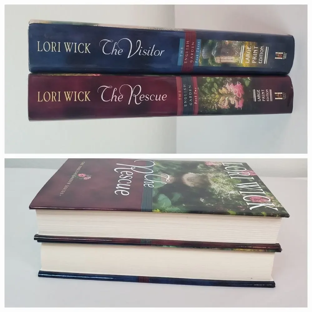 Lot Of 2 The English Garden Series Books 2-3 Lori Wick Large Print Hardcover DJ